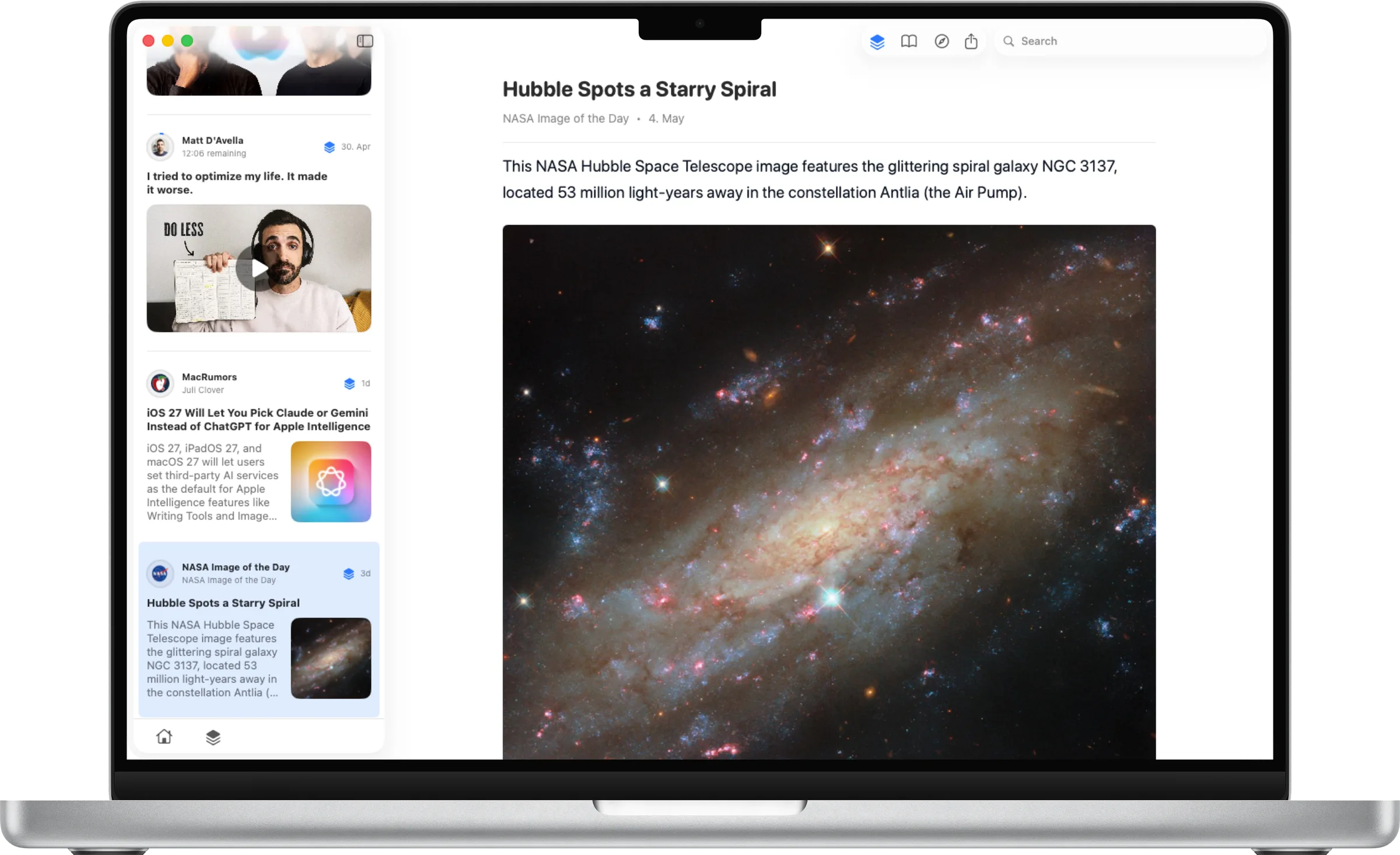 Flat reading an article on Mac